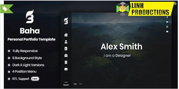 Download Baha - Personal Portfolio Template Not Nulled - LinhMinAZ