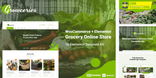GROWCERIES - FOOD &AMP; GROCERY STORE ELEMENTOR TEMPLATE KIT