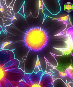 Neon Flower Background 4k