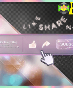 Youtube Subscribe Rainbow Glass Button
