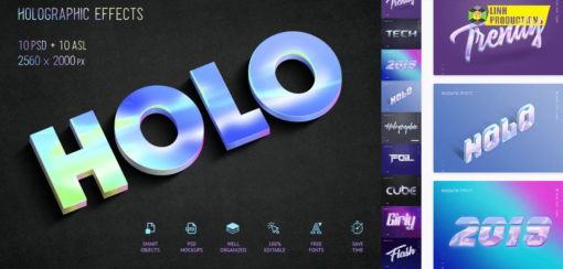 HOLOGRAPHIC TEXT - 10 PSD